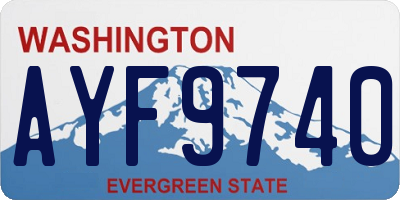 WA license plate AYF9740