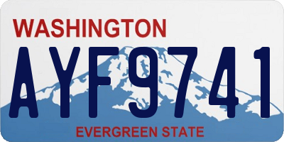 WA license plate AYF9741