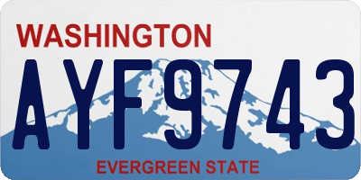 WA license plate AYF9743