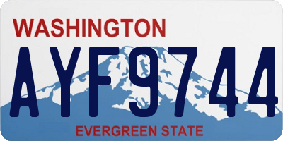 WA license plate AYF9744