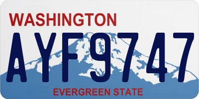 WA license plate AYF9747