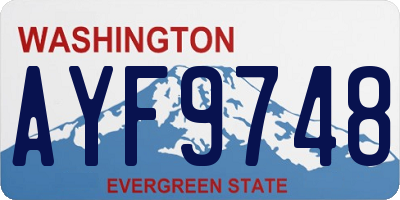 WA license plate AYF9748