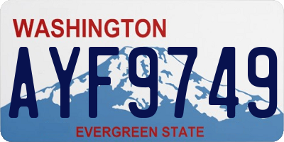 WA license plate AYF9749