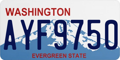 WA license plate AYF9750