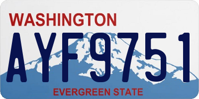 WA license plate AYF9751