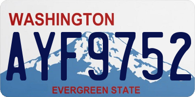 WA license plate AYF9752