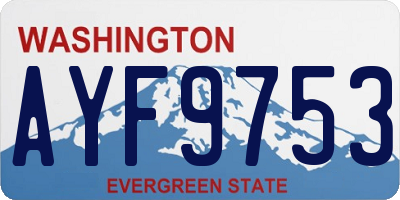 WA license plate AYF9753