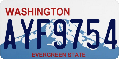 WA license plate AYF9754
