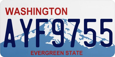 WA license plate AYF9755