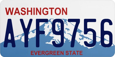 WA license plate AYF9756