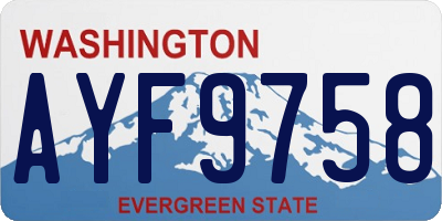 WA license plate AYF9758
