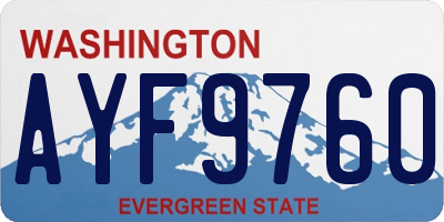 WA license plate AYF9760