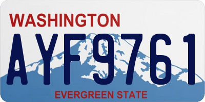 WA license plate AYF9761