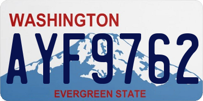 WA license plate AYF9762