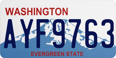 WA license plate AYF9763