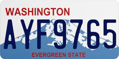 WA license plate AYF9765