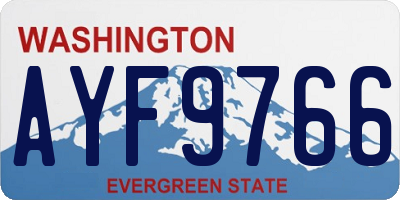 WA license plate AYF9766