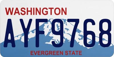 WA license plate AYF9768