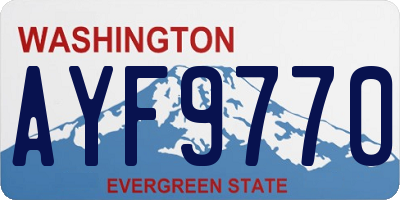 WA license plate AYF9770
