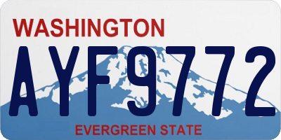 WA license plate AYF9772