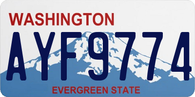 WA license plate AYF9774