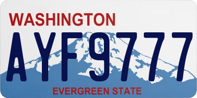 WA license plate AYF9777