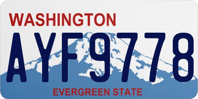 WA license plate AYF9778