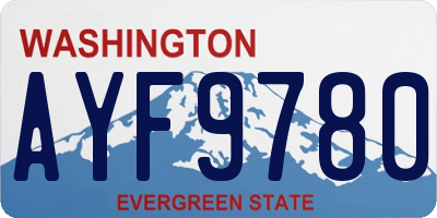 WA license plate AYF9780