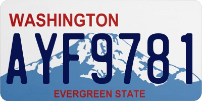 WA license plate AYF9781