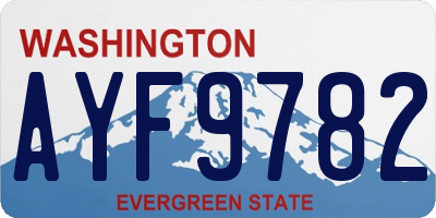 WA license plate AYF9782