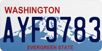 WA license plate AYF9783