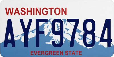 WA license plate AYF9784