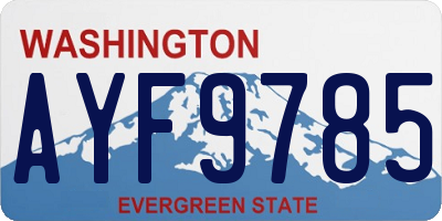 WA license plate AYF9785