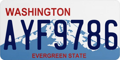WA license plate AYF9786