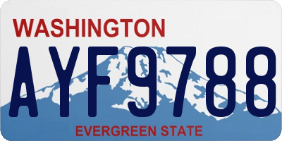 WA license plate AYF9788