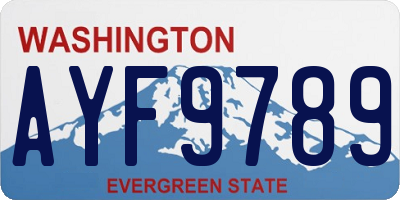 WA license plate AYF9789