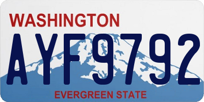 WA license plate AYF9792