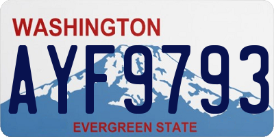 WA license plate AYF9793