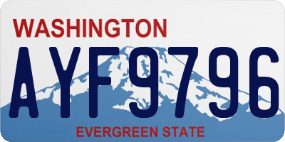 WA license plate AYF9796