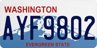 WA license plate AYF9802