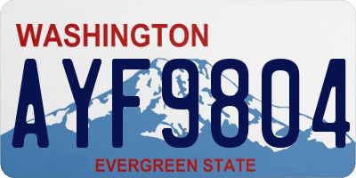 WA license plate AYF9804