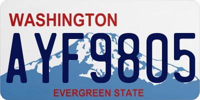 WA license plate AYF9805