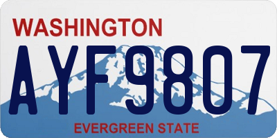 WA license plate AYF9807