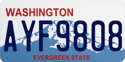 WA license plate AYF9808