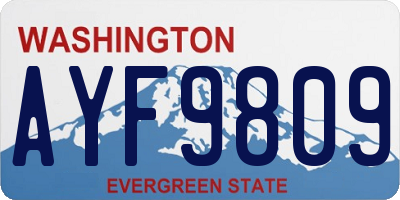 WA license plate AYF9809
