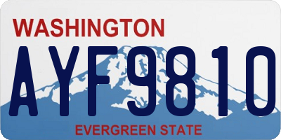 WA license plate AYF9810
