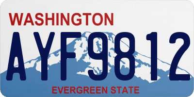WA license plate AYF9812