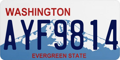 WA license plate AYF9814