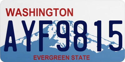 WA license plate AYF9815