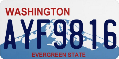 WA license plate AYF9816